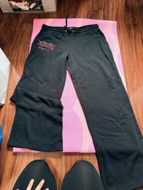 Ed Hardy Black Lounge Sweatpants with Logo